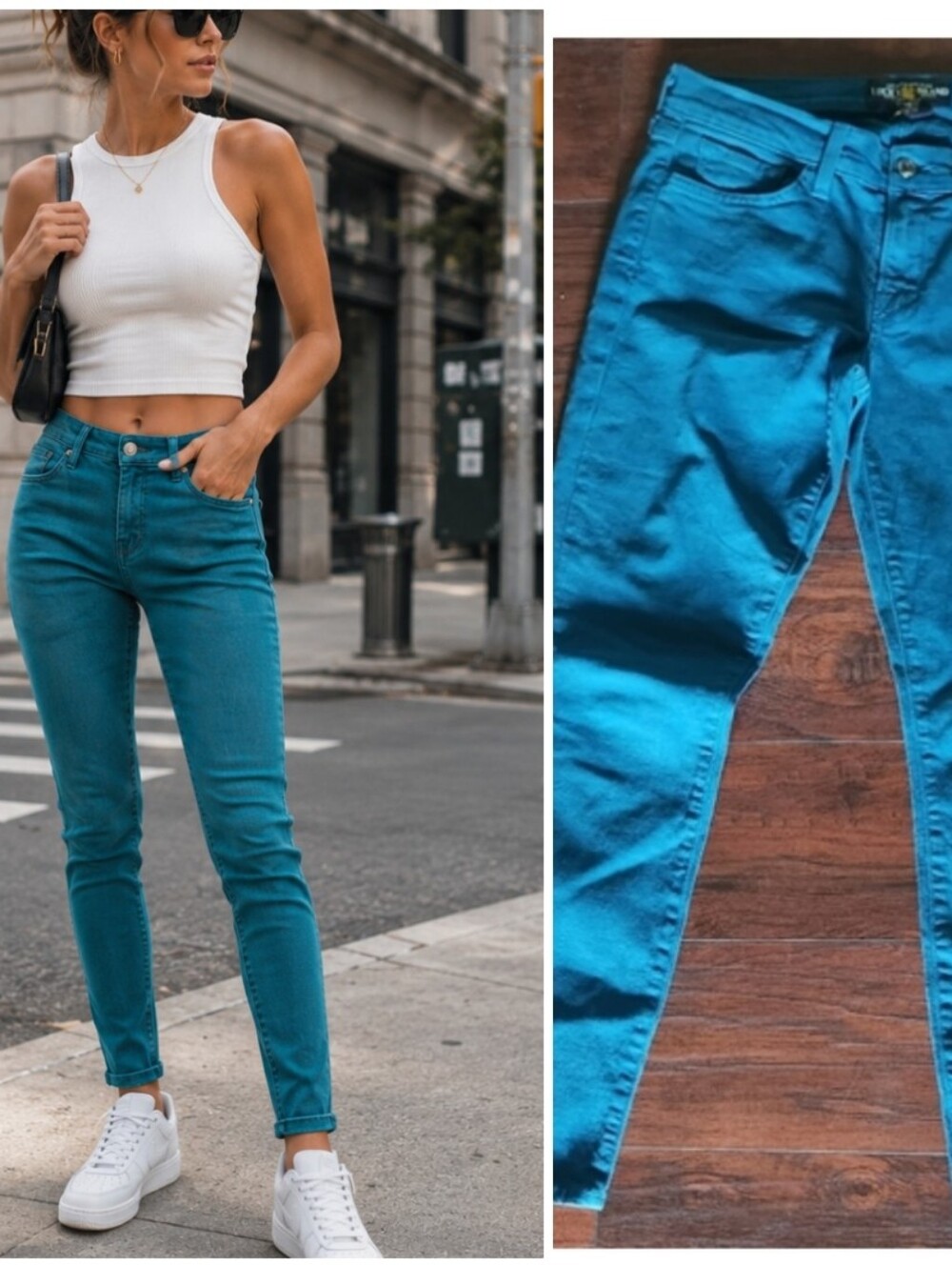 LUCKY BRAND Petrol Green Charlie Skinny Jeans